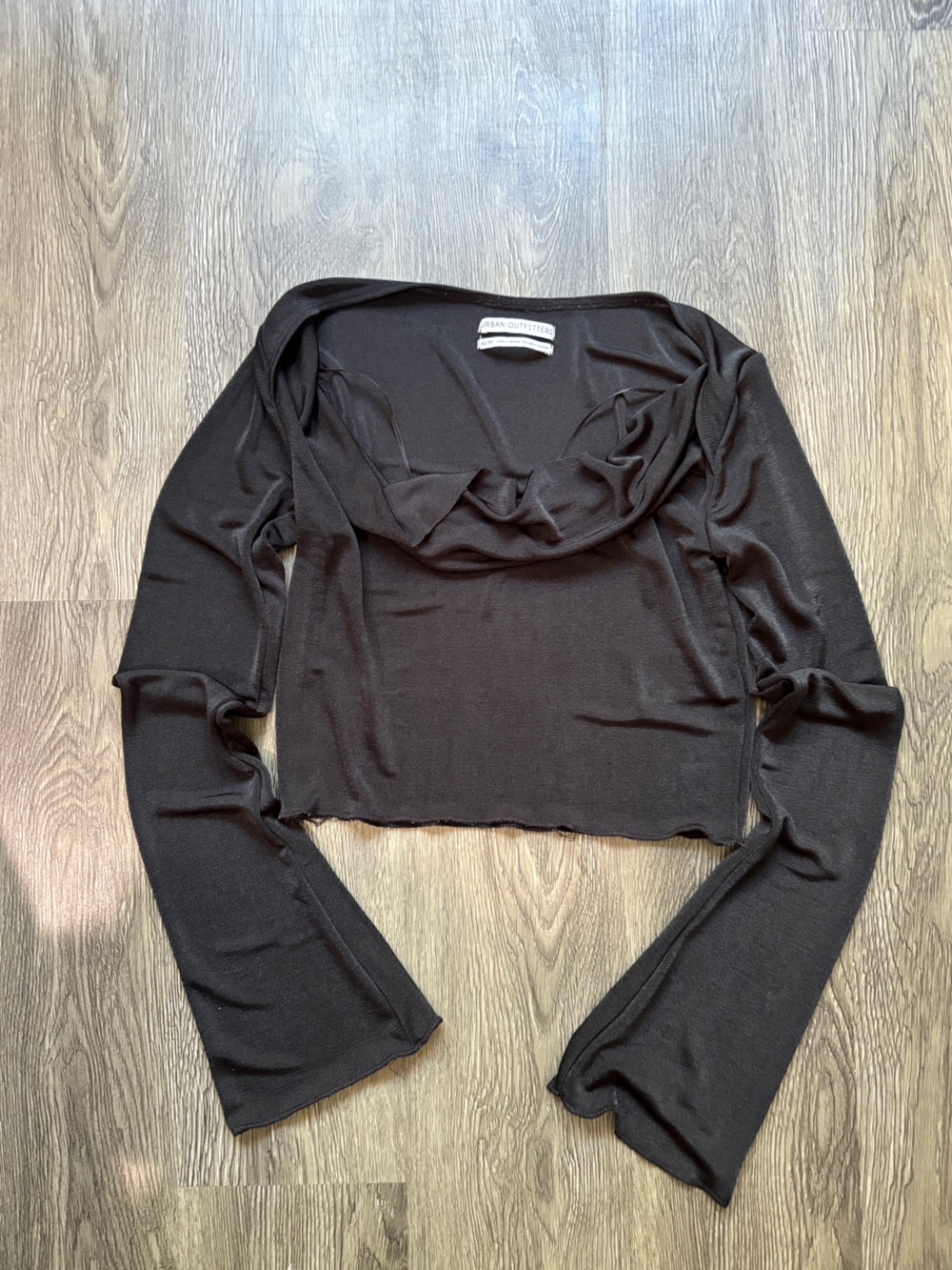 Urban Outfitters Black Long Sleeve Cropped Top